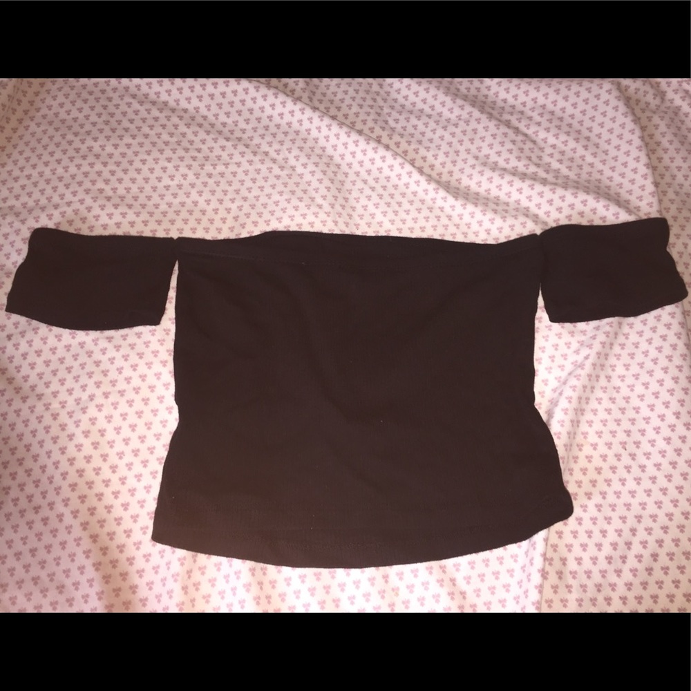 Black Off The Shoulder Crop Top